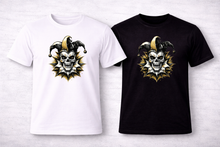 Lade das Bild in den Galerie-Viewer, Harlekin Skull – Chaos Edition - Premium Unisex Shirt mit Statement Print & Sleeve Branding