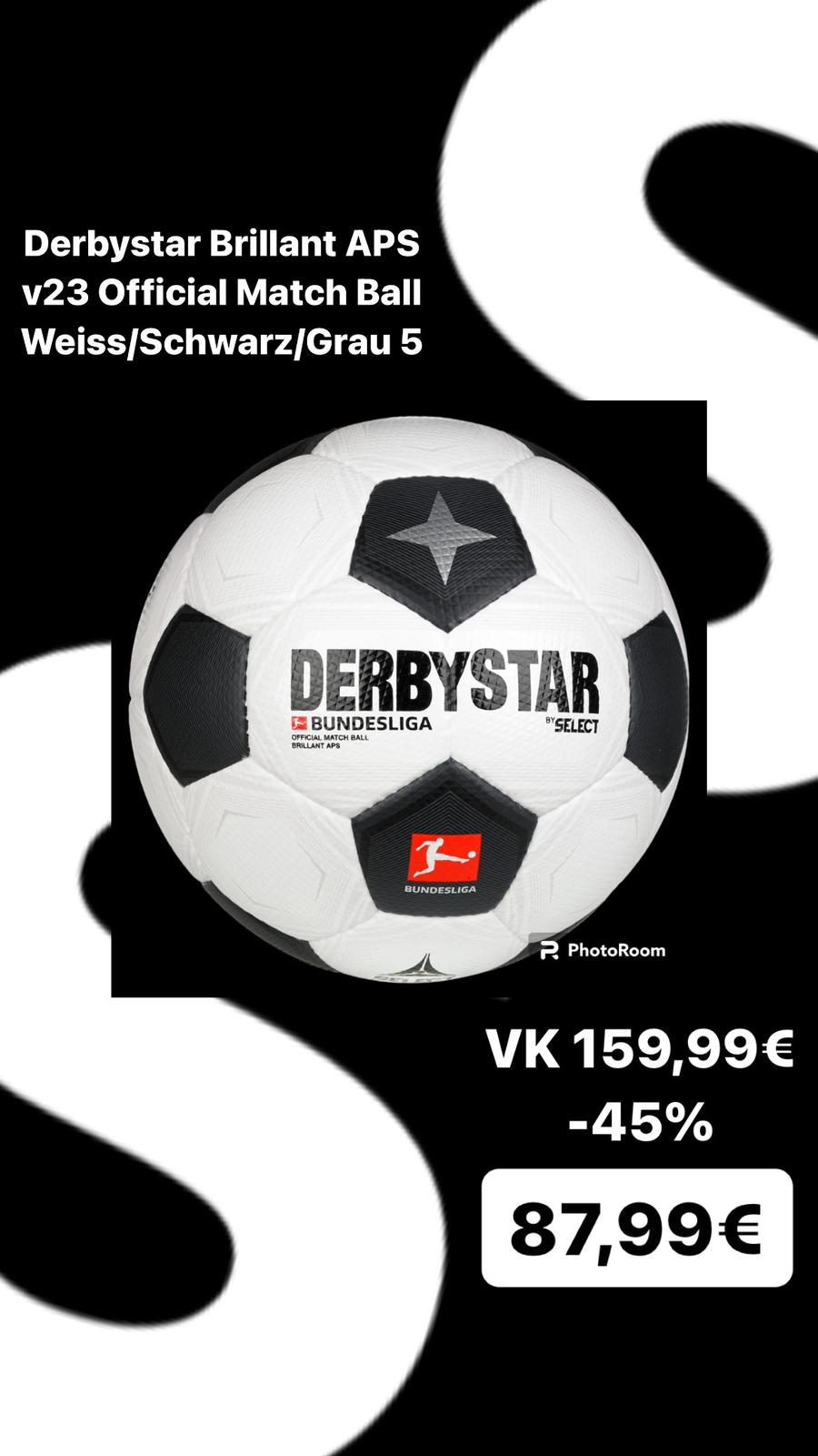Derbystar Brillant APS v23 Official Matsch Ball weiß-shwarz