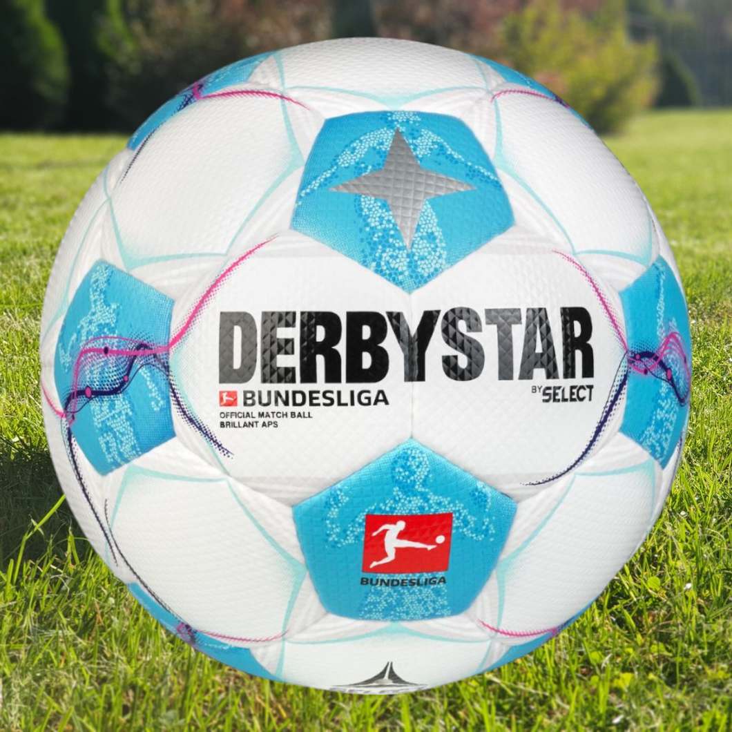Derbystar Spielball Brillant APS v23 Official Matsch Ball weiß blau