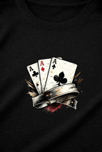 Lade das Bild in den Galerie-Viewer, All In – Triple Ace Edition – Premium Unisex Shirt mit Statement Print &amp; Sleeve Branding
